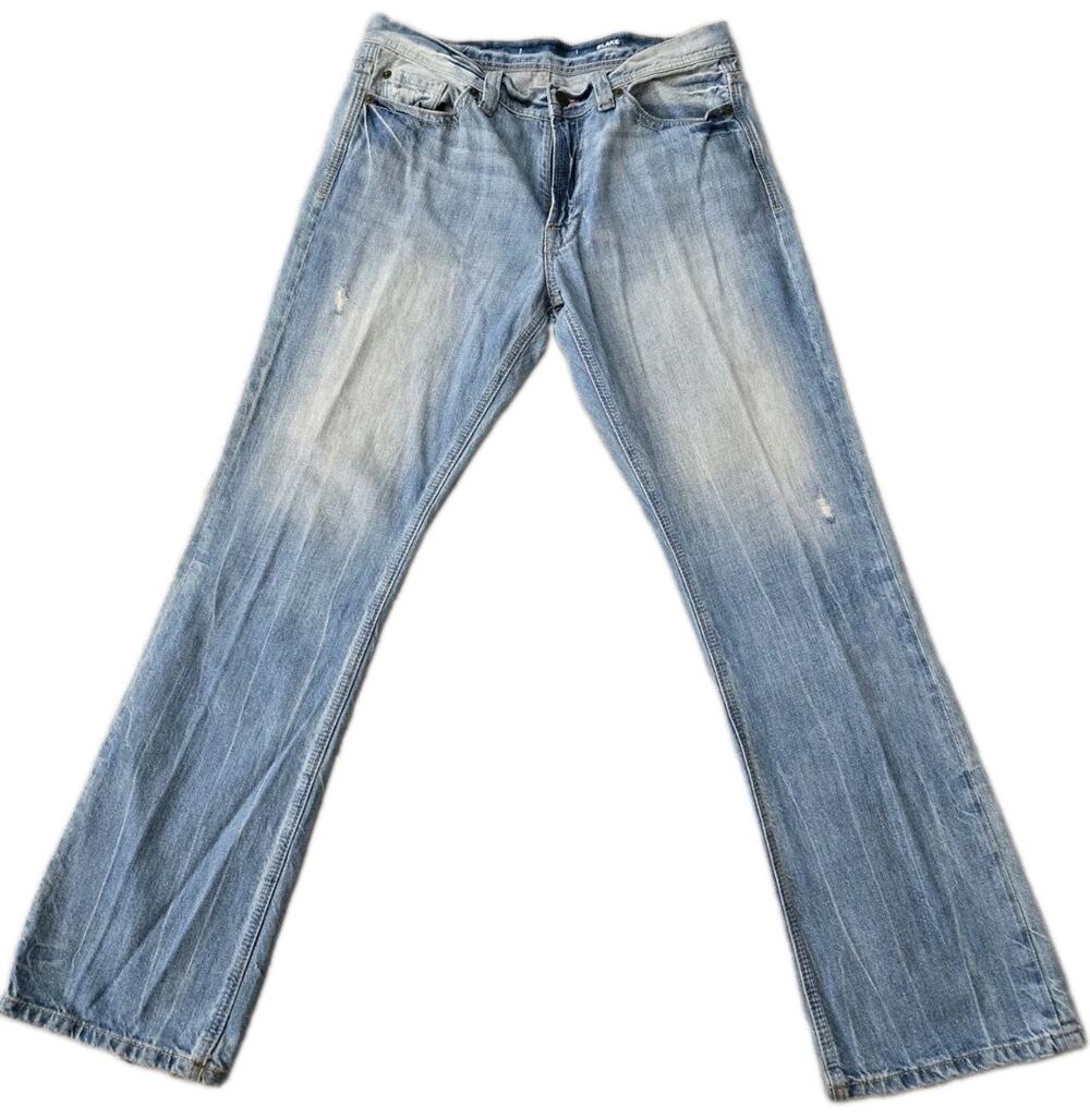 Express Light Wash Distressed Straight Leg Denim Jeans Men 34x34 (Actual 36x32)